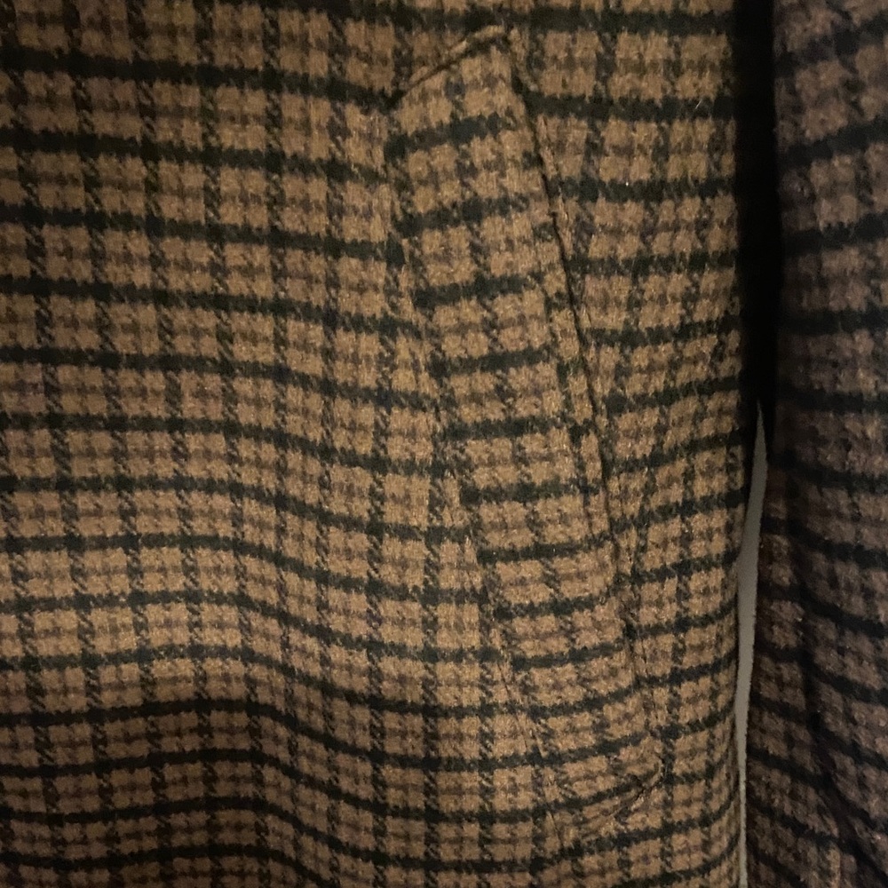 Old Navy Men's Brown Plaid Trench Coat - Picture 4 of 4